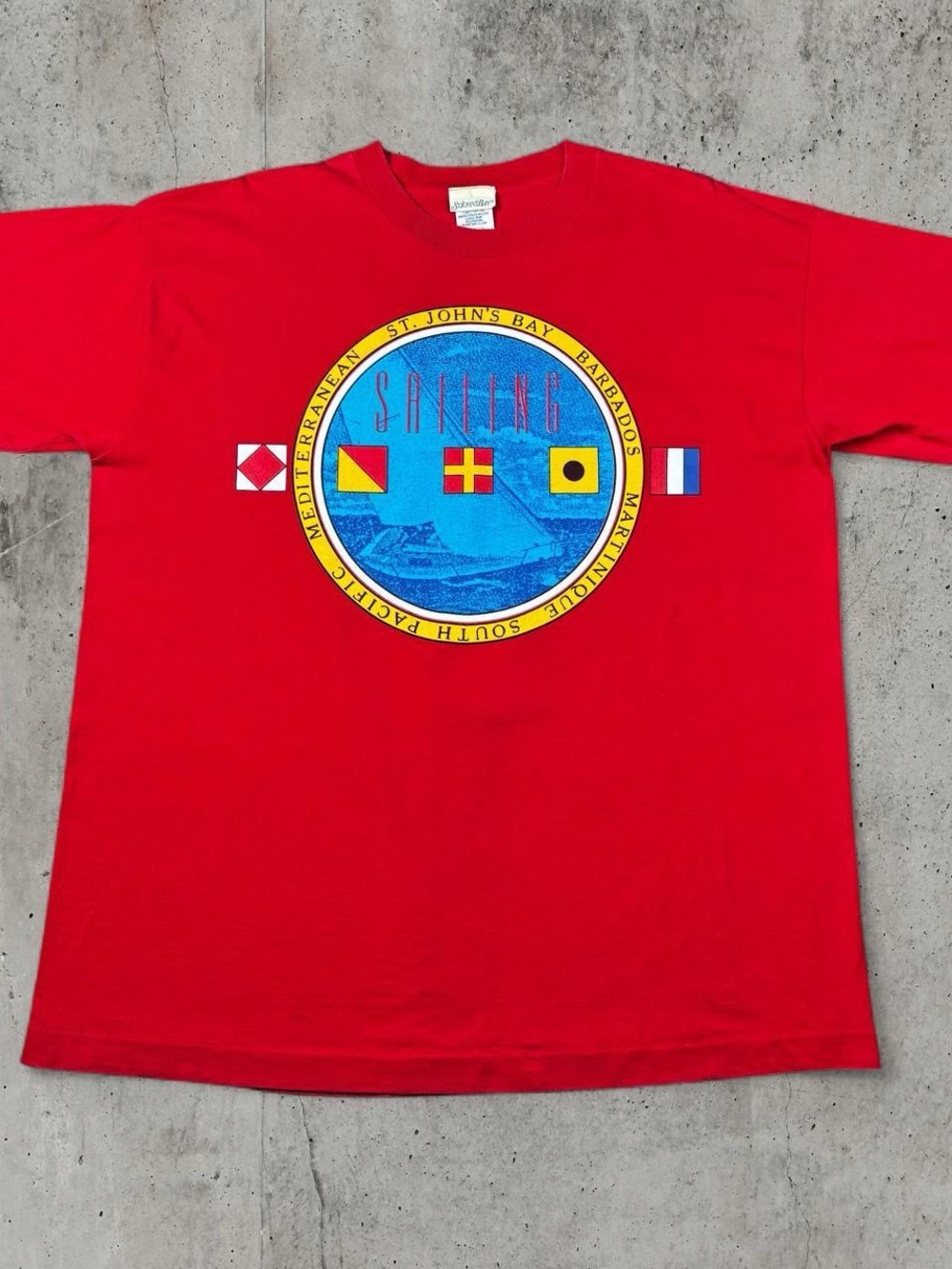 St. John's Bay Red Sailing Graphic Swim Tee